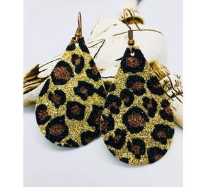 Leopard Glitter Canvas Earrings